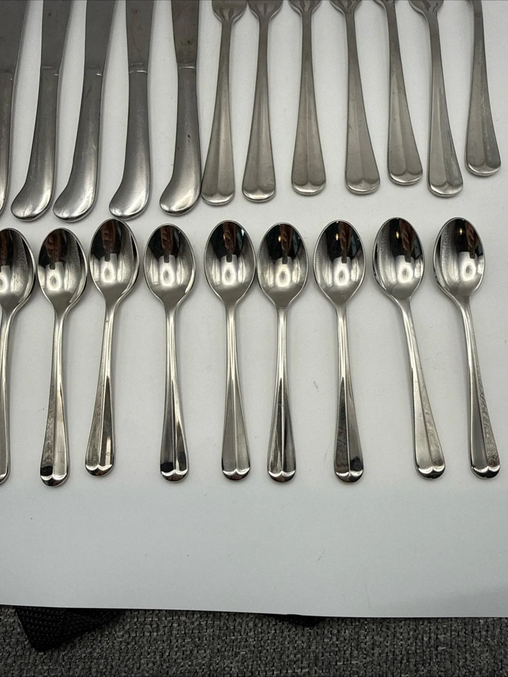(27) Retroneu JAMESTOWN Stainless Cocktail Forks Demitasse Spoons Butter Knives